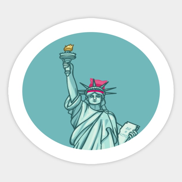 Lady Liberty P Hat Sticker by bewill12